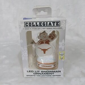 Texas Longhorns LED Lit Snowman Ornament College Sports Football NEW K